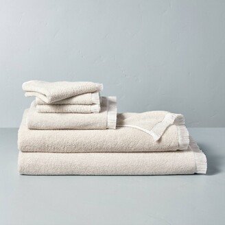 Microstripe Terry Cotton Hand Towel Taupe