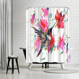 71 x 74 Shower Curtain, Humimnbgbird Tropical by Suren Nersisyan