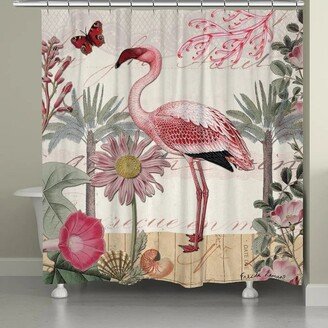 Botanical Flamingo Shower Curtain