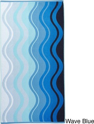 Jacquard Woven Turkish Terry Cotton Beach Towel - Multiple Patterns Available