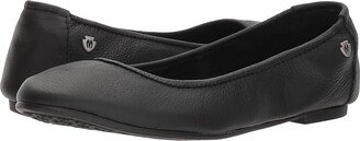 Anna (Black Leather) Women's Flat Shoes