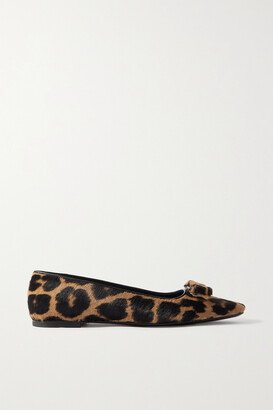 Siwar Leopard-print Calf Hair Flats - Animal print