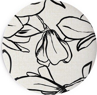 Salad Plates: Magnolia Garden - Textured - White & Black Salad Plate, Beige