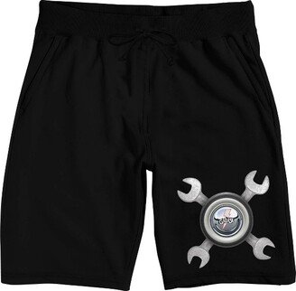 Grease Speedometer With Wrenches Men’s Black Sleep Pajama Shorts-XL