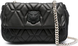 Tiger Head quilted faux-leather shoulder bag