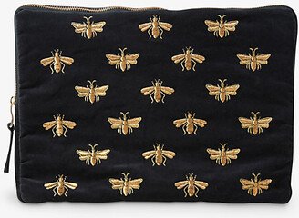 Charcoal Honey Bee Velvet Laptop Case