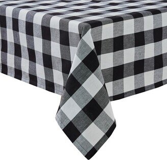 Park Designs Buffalo Check Black and Cream Tablecloth 54 X 54