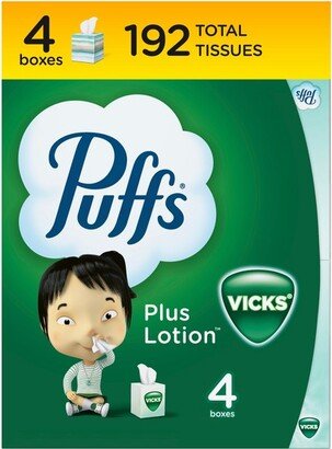 Puffs Plus Lotion with Scent of VICKS Facial Tissue - pk/8ct