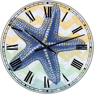 Designart Chevron-Star Fish-7914 Large Nautical & Coastal Wall Clock - 36