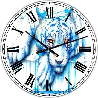 Designart Blue Tears Large Cottage Wall Clock - 36 x 28 x 1