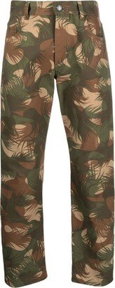 Graphic-Print Cotton Cropped Trousers