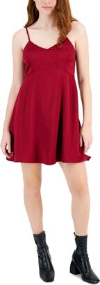 Juniors' V-Neck Mini Slip Dress