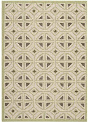 Courtyard Beige and Sweet Pea 5'3 x 7'7 Sisal Weave Outdoor Area Rug - Beige / Sw