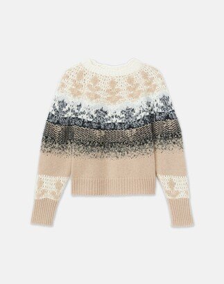 Plus Size Fair Isle Jacquard Cashmere Silk Sweater