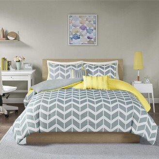 Gracie Mills Nadia Duvet Cover Set, Yellow - Full/Queen