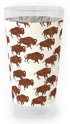 Outdoor Pint Glasses: Bison Stampede - Brandywine Outdoor Pint Glass, Brown