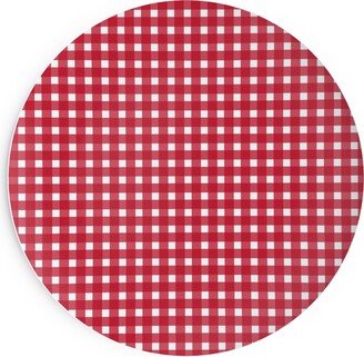 Salad Plates: Classic Gingham - Red Salad Plate, Red