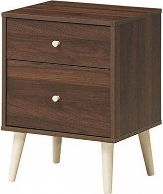 Slickblue 2-Drawer Nightstand Beside End Side Table with Rubber Legs