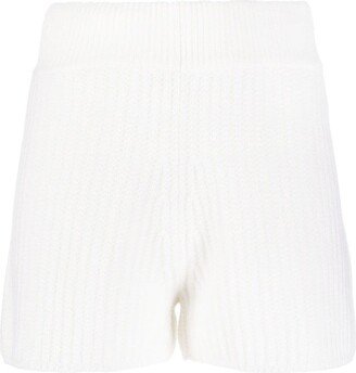 Chevron Knit Cashmere Shorts