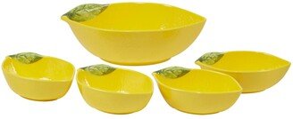 Certified 3-d Lemon 5 Piece Melamine Serving Bowl Set