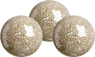 Whole Housewares 4'' Decorative Balls for Centerpiece Bowls - Set of 3 - Gold