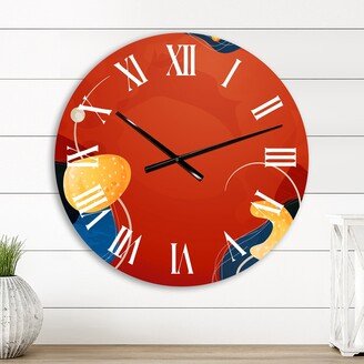 Designart 'White Fluid 90S Designs II' Transitional wall clock