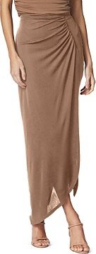 Ruched Jersey Midi Skirt-AA