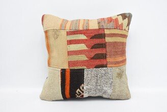 Kilim Pillow Covers, Personalized Gift, Beige Striped Pillow, Gift For Women Cushion Case, Handmade 1891