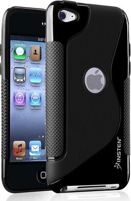 INSTEN TPU Rubber Skin Case compatible with Apple iPod touch 4th Generation, Frost Black S Shape