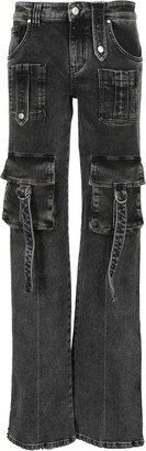 Straight-Leg Low-Rise Cargo Jeans