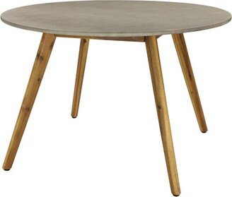 Small Round Concrete Outdoor End Table - Gray - Olivia & May