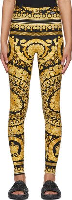 Black & Gold Barocco Leggings