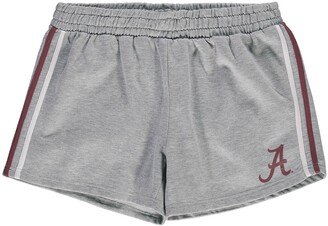 Women's Heathered Gray Alabama Crimson Tide Plus Size 2-Stripes Shorts