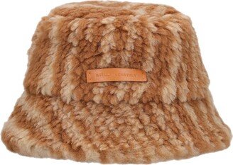 Woodgrain teddy jacquard bucket hat