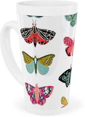 Mugs: Moths And Butterflies Spring Garden - Light Tall Latte Mug, 17Oz, Multicolor