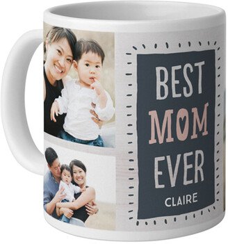 Mugs: Best Mom Heart Mug, White, 11Oz, Gray