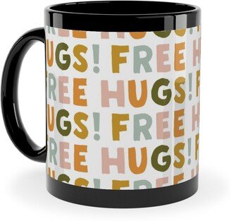 Mugs: Free Hugs! - Multi Warm Ceramic Mug, Black, 11Oz, Multicolor