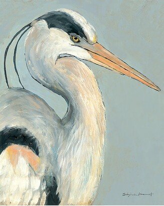 Heron On Grey By Stephanie Marrott