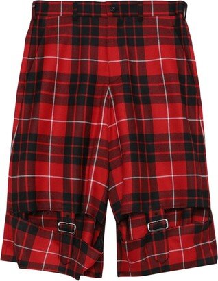 Tartan-Check Wool Shorts