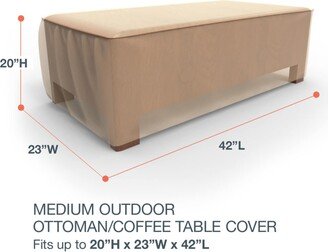 Budge StormBlock™ Savanna TanO utdoor Patio Ottoman Coffee Table Cover Multiple Sizes