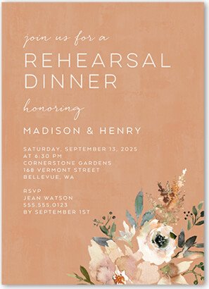 Rehearsal Dinner Invitations: Painted Promise Rehearsal Dinner Invitation, Beige, 5X7, Standard Smooth Cardstock, Square