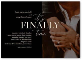 Wedding Invitations: Finally Time Wedding Invitation, Black, 5X7, Standard Smooth Cardstock, Square