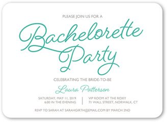 Bachelorette Party Invitations: Tropical Affair Bachelorette Party Invitation, Green, 5X7, Matte, Signature Smooth Cardstock, Rounded