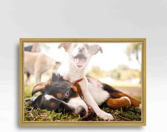 CustomPictureFrames.com 18x8 Frame Gold Real Wood Picture Frame Width 0.75 inches | Interior