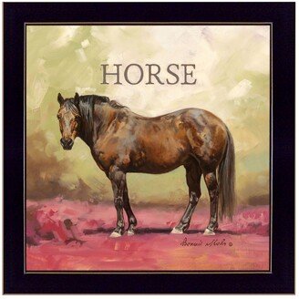 Henry the Horse by Bonnie Mohr, Ready to hang Framed Print, Black Frame, 14