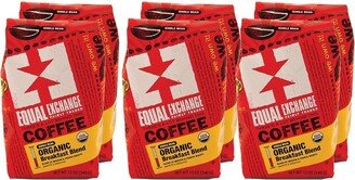 Equal Exchange Organic Breakfast Blend Medium & French Roast Whole Bean Coffee - Case of 6/12 oz