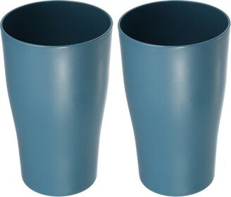 Unique Bargains Bathroom Toothbrush Tumblers PP Cup for Bathroom Kitchen Color Blue 4.92''x3.03'' 2pcs