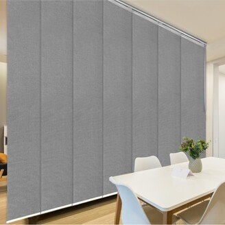 Woven Gray 7-Panel Blind, Single Rail Panel Track 110-153