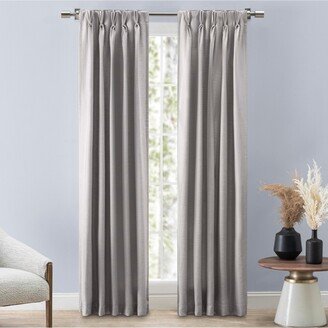 Grasscloth 2/Way Pinch Pleated w/Back Tabs Pair Curtain 50W x 84L