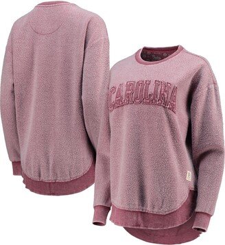 Women's Pressbox Garnet Distressed South Carolina Gamecocks Ponchoville Pullover Sweatshirt